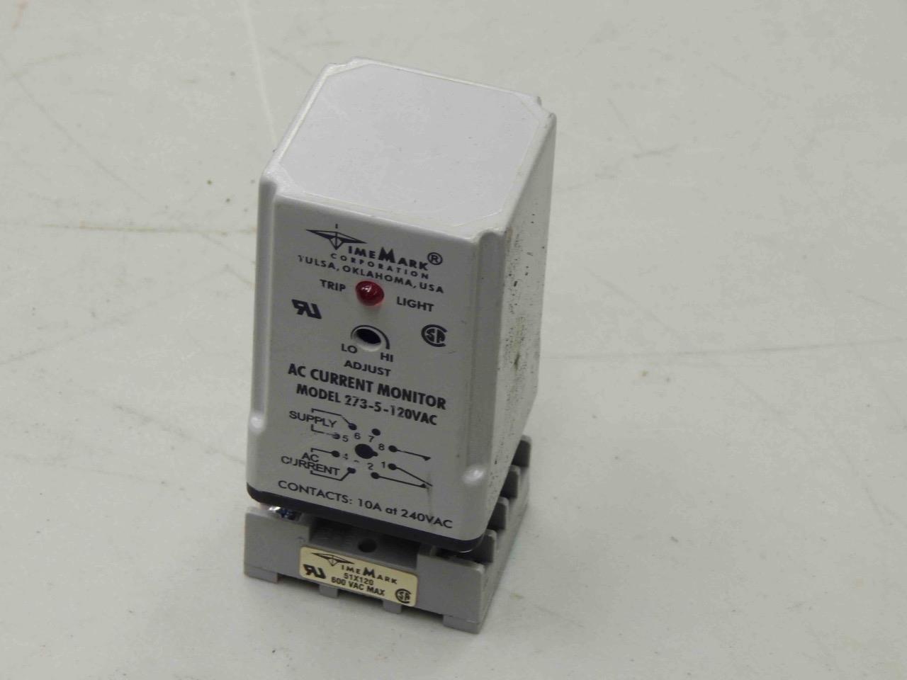 #734 Time Mark 273-5-120VAC AC Current Monitor Sensor Relay