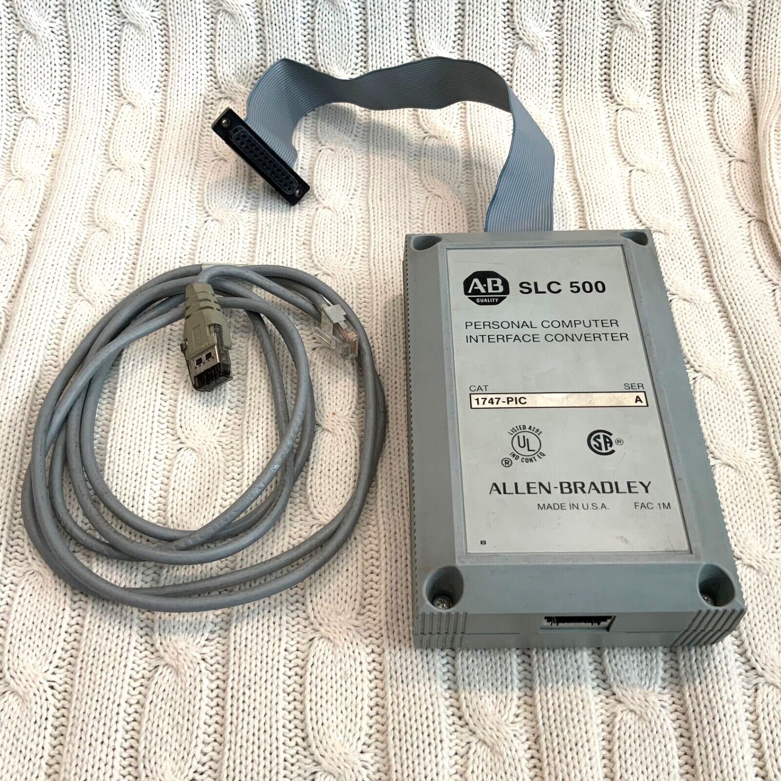 Allen Bradley SLC 500 Personal Computer Interface Converter 1747-PIC + Cable