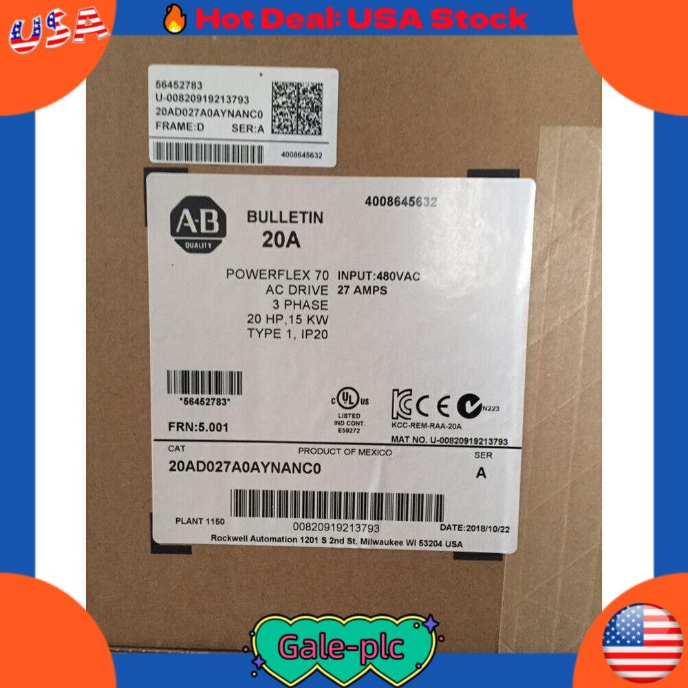 20AD027A0AYNANC0 Allen Bradley PowerFlex 70 AC Drive US Free Tax