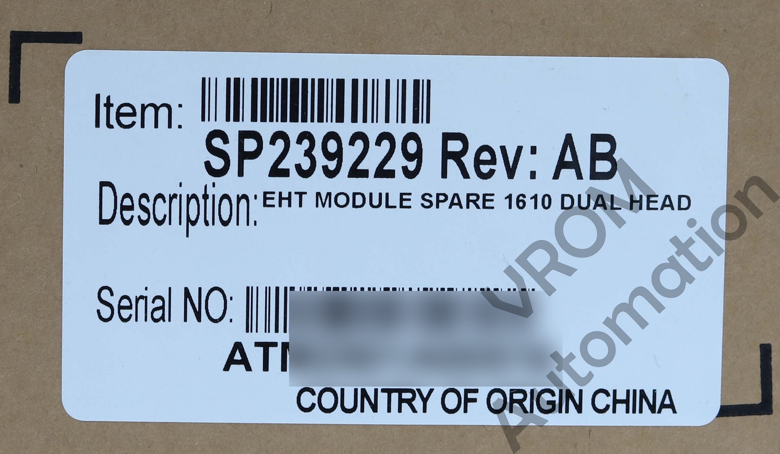 Surplus Videojet SP239229 AB EHT Module 1610 Dual Head
