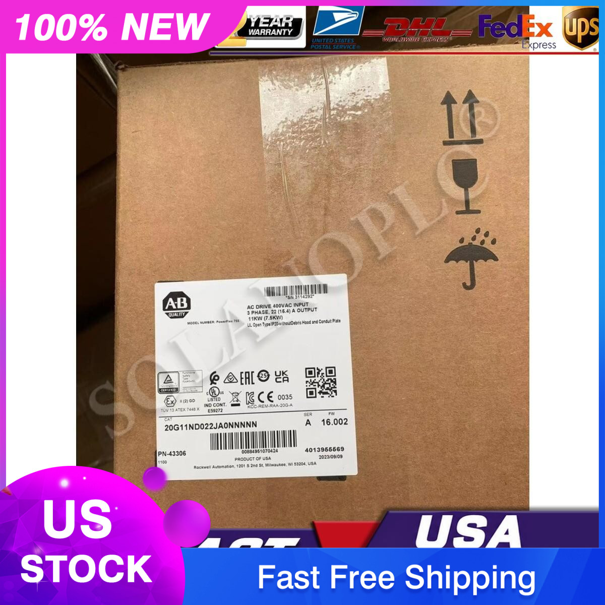 Allen-Bradley 20G11ND022JA0NNNNN PowerFlex 755 AC Packaged Drive