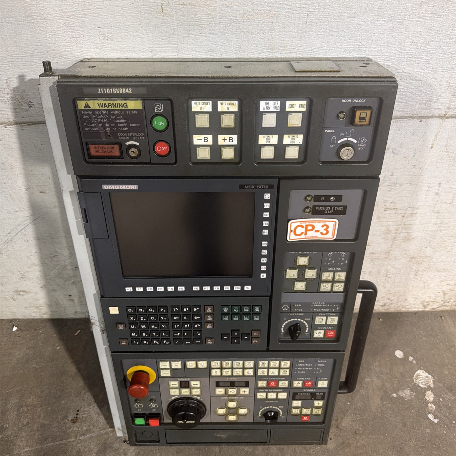 Used Mori Seiki MSX-501 complete pendant with KS-6MSL01A and fanuc A20B-2002-052