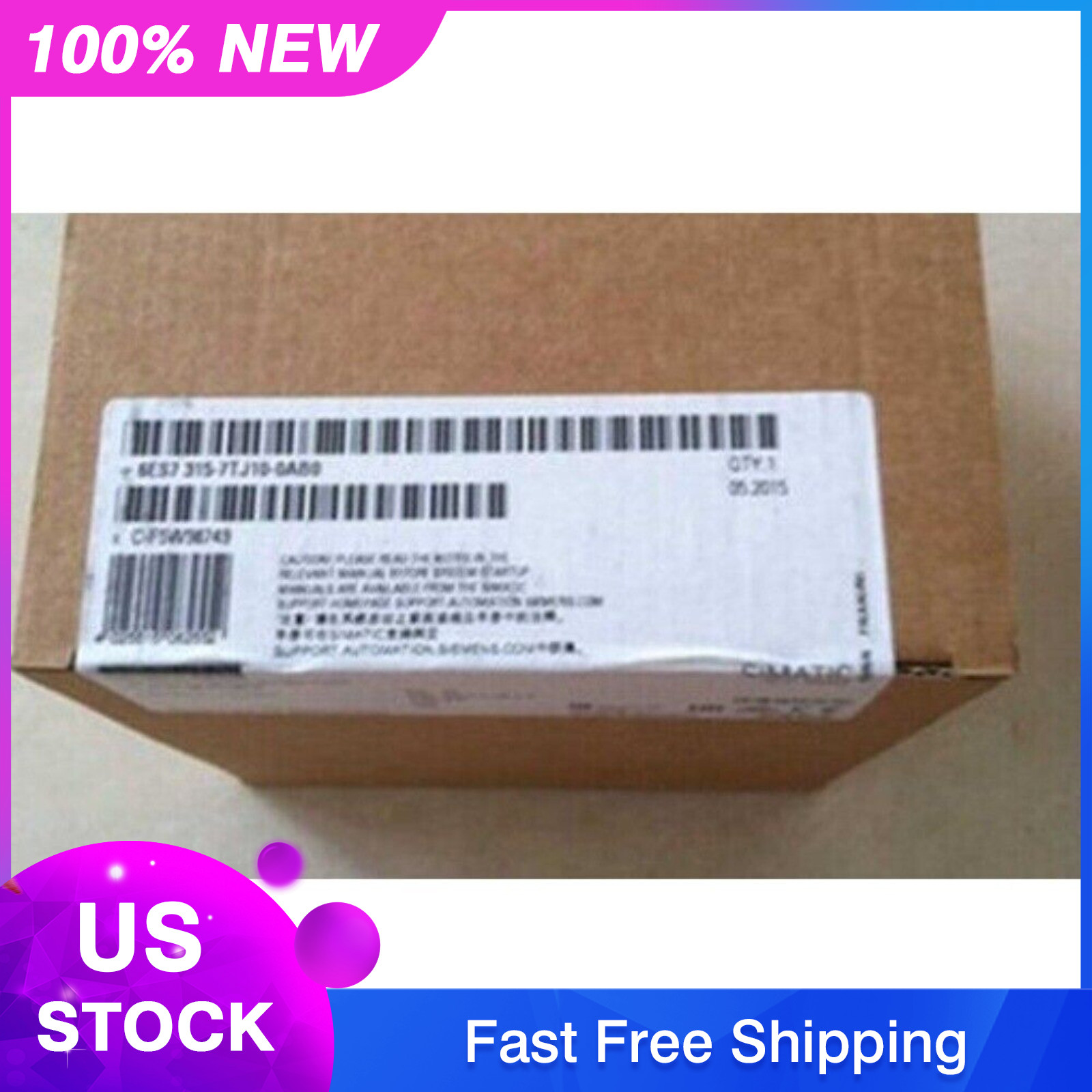 New Siemens 6ES7 315-7TJ10-0AB0 6ES7315-7TJ10-0AB0 S7-300 CPU 315T-3 PN/DP