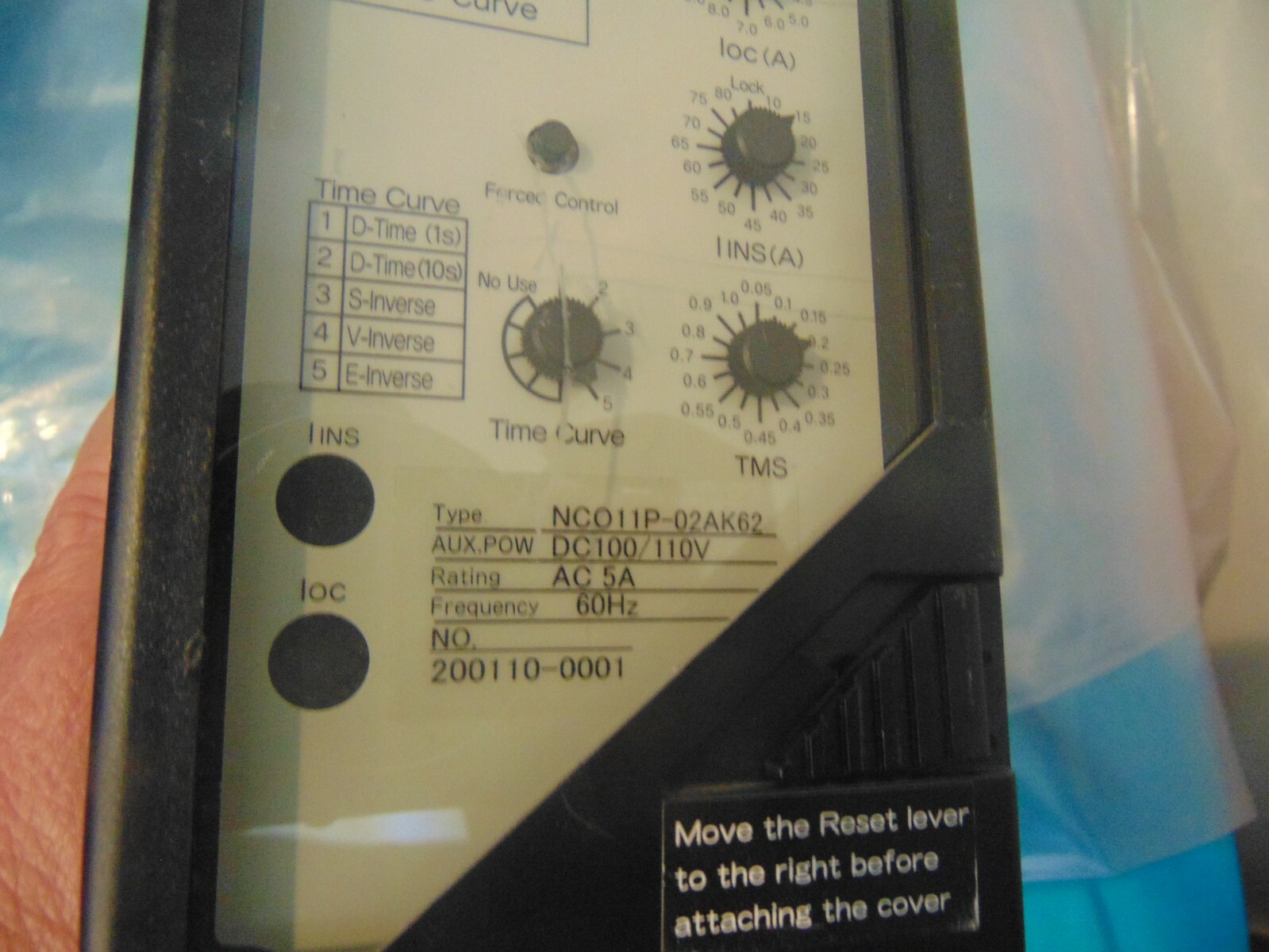 Toshiba TOSMAP GE Turbine Generator Control- NCO11P-02AK62 5P2T0798P101 OC Relay