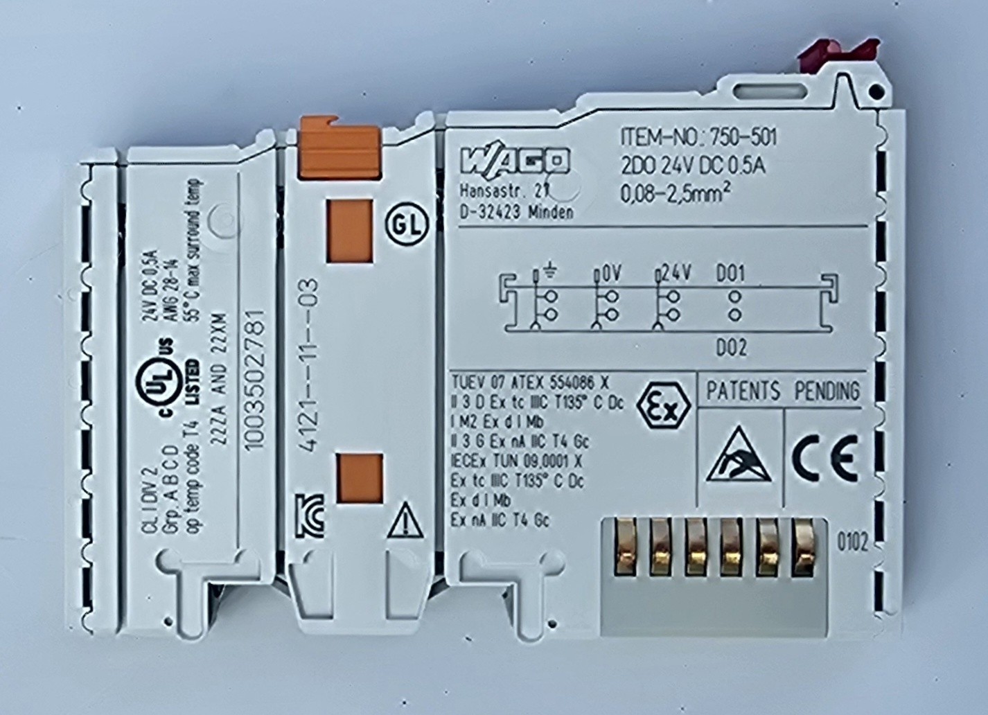 WAGO 750-501 2-Channel Digital Output Module 24VDC 0.5A