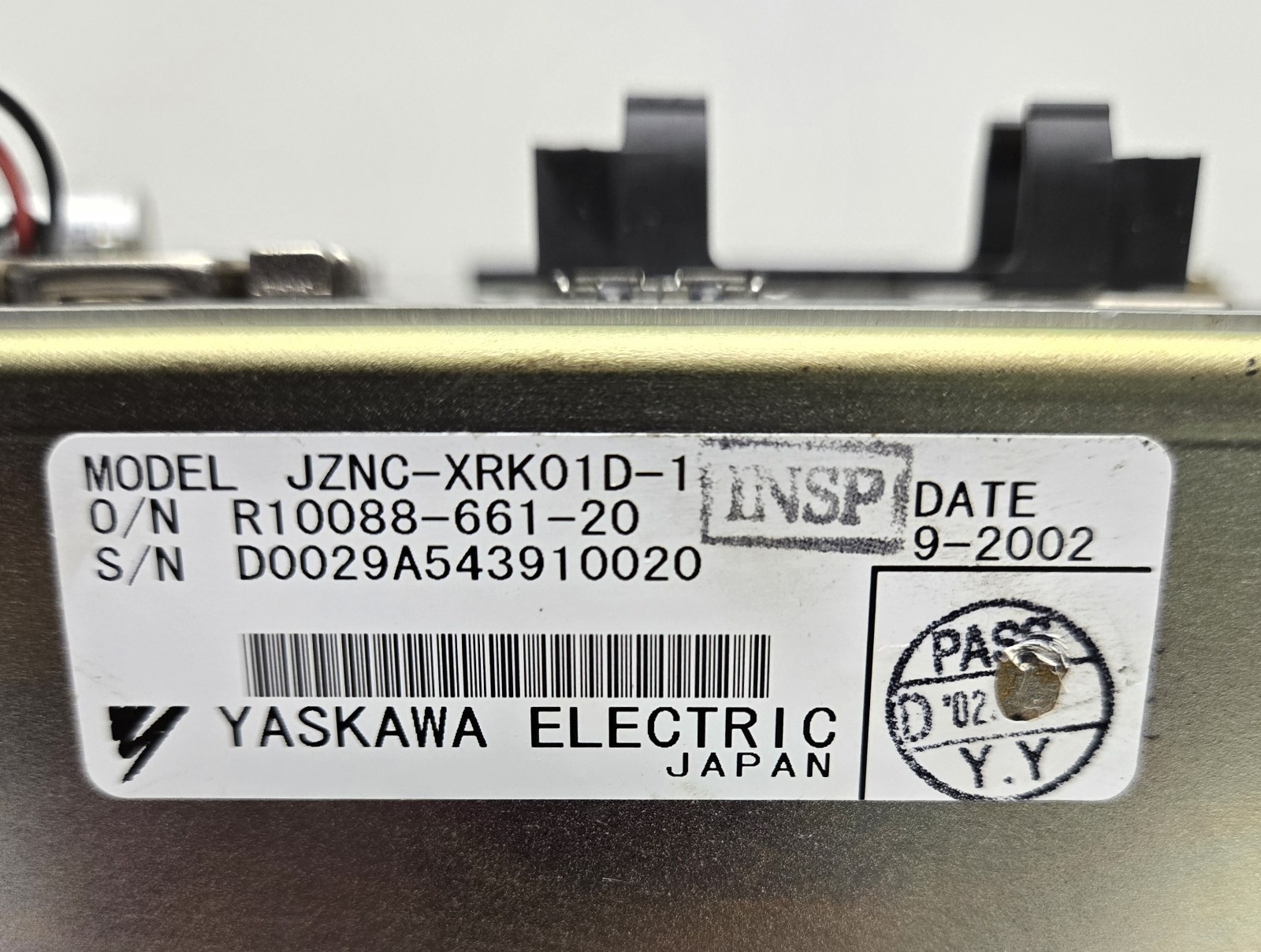 YASKAWA JZNC-XRK01D-1 ROBOT CONTROLLER. WITH YASNAC CN05 POWER SUPPLY.