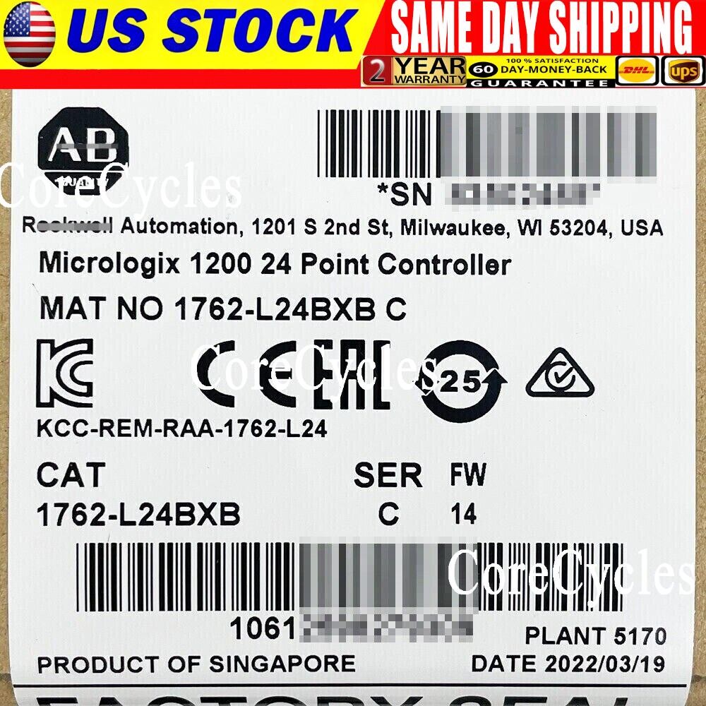 New AB 1762-L24BXB MicroLogix 1200 24 Point Controller 1762L24BXB US Free Tax