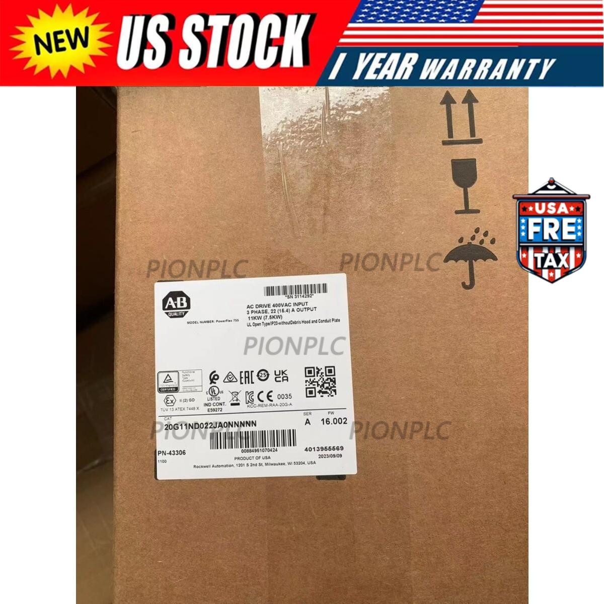 Allen-Bradley 20G11ND022JA0NNNNN PowerFlex 755 AC Packaged Drive