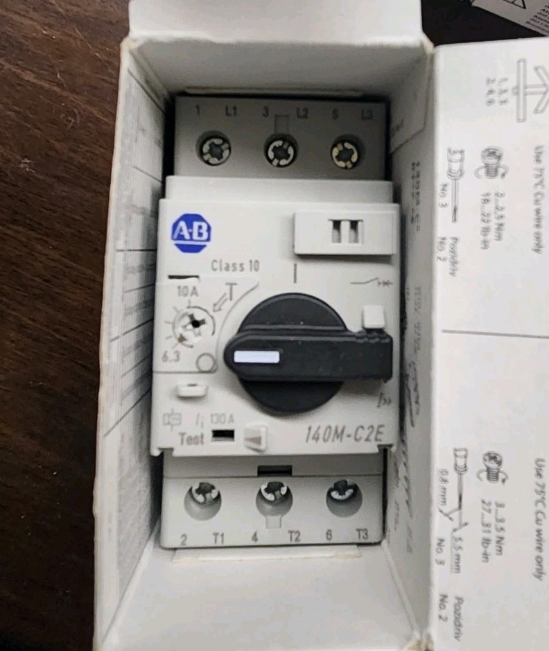 AB 140M-C2E-C10 Manual Motor Protection Circuit Breaker NIB