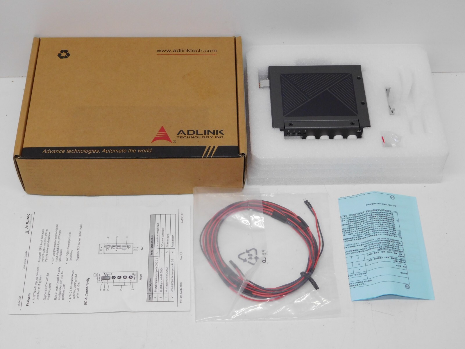 New Adlink MCM-204 Standalone Ethernet DAQ with 4-ch AI 24-bit 128KS/s Module