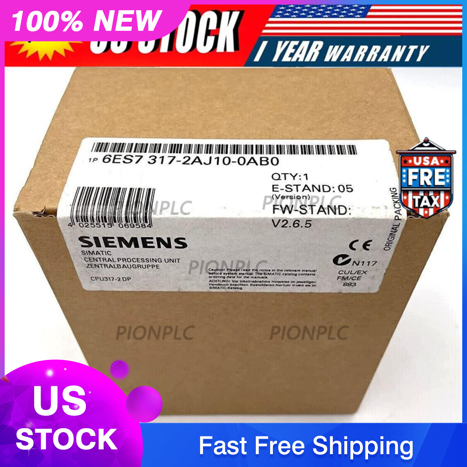 Siemens 6ES7317-2AJ10-0AB0 Brand New In Box 6ES7 317-2AJ10-0AB0 Fast Shipping US