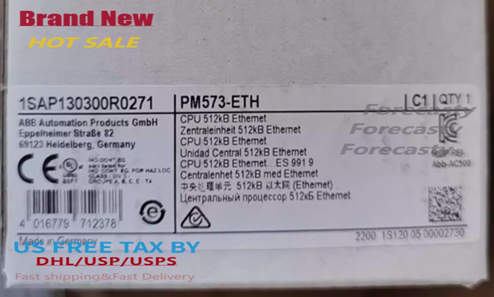 NEW ABB 1SAP130300R0271 CPU 512KB ETHERNET PM573-ETH US Free TAX