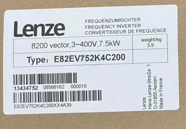 LENZE E82EV752K4C200 Inverter Driver E82EV752K4C200-UPS or DHL