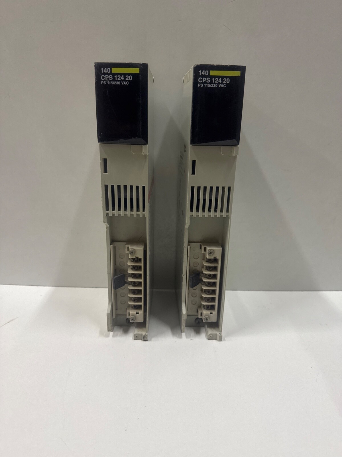 LOT OF 2 PCS SCHNEIDER ELECTRIC MODICON 140CPS12420 PLC POWER SUPPLY MODULE
