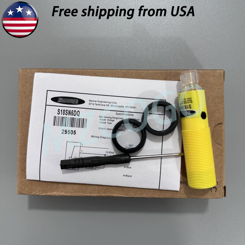 S18SN6DQ Photoelectric Switch Sensor 10-30VDC For Banner S18SN6DQ