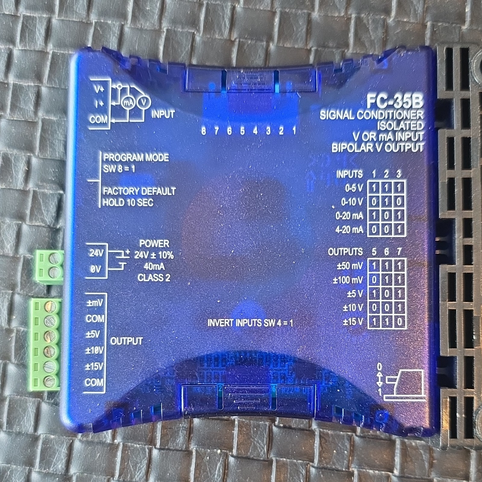 AUTOMATION DIRECT FC-35B 24V CURRENT TO BIPOLAR VOLTAGE SIGNAL CONDITIONER