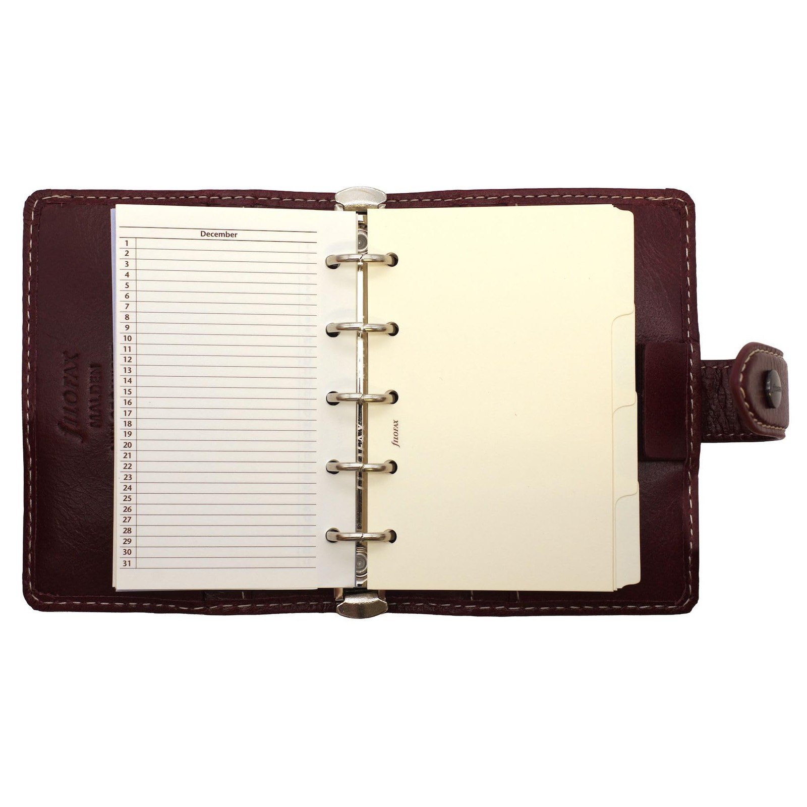 Filofax Malden 021734 Personal Organizer Mini Burgundy Leather Japan Authentic