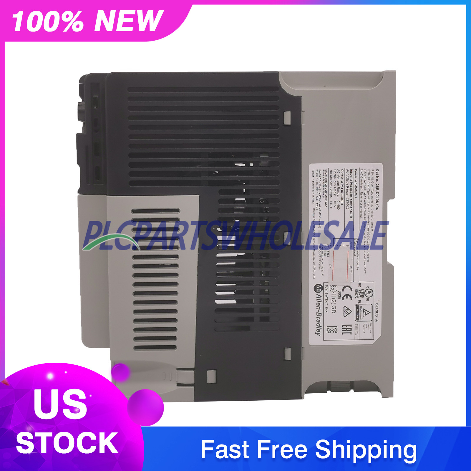 New Allen Bradley 25B-D010N104 PowerFlex 525 4kW 5Hp AC Drive Variable Frequency