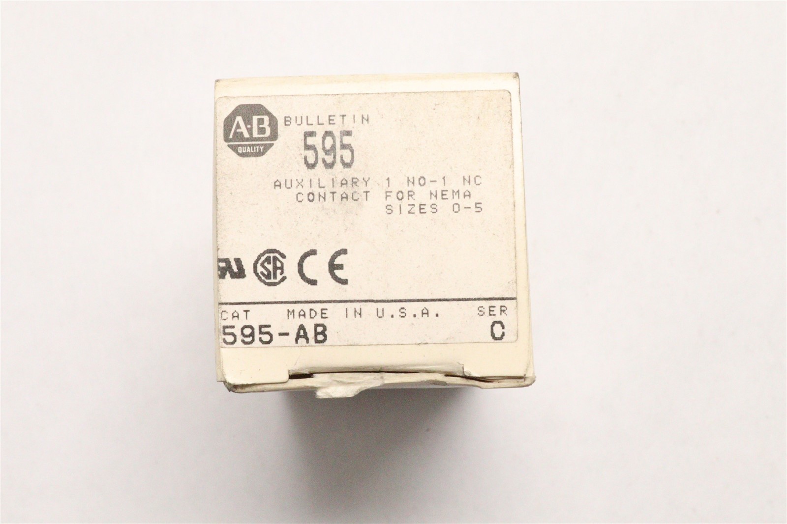 ALLEN-BRADLEY AUXILIARY CONTACT BLOCK 595-AB