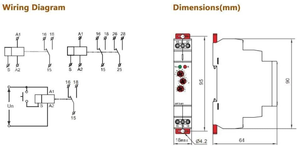 Multifunctional Delay Time Relay GRT8-M1 DIN Rail AC/DC 12V-240V 10 Functions