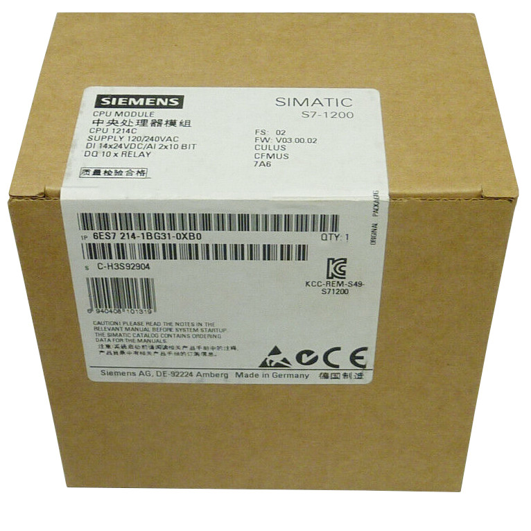 1PC New Siemens 6ES7214-1BG31-0XB0 6ES7 214-1BG31-0XB0 Fast Delivery