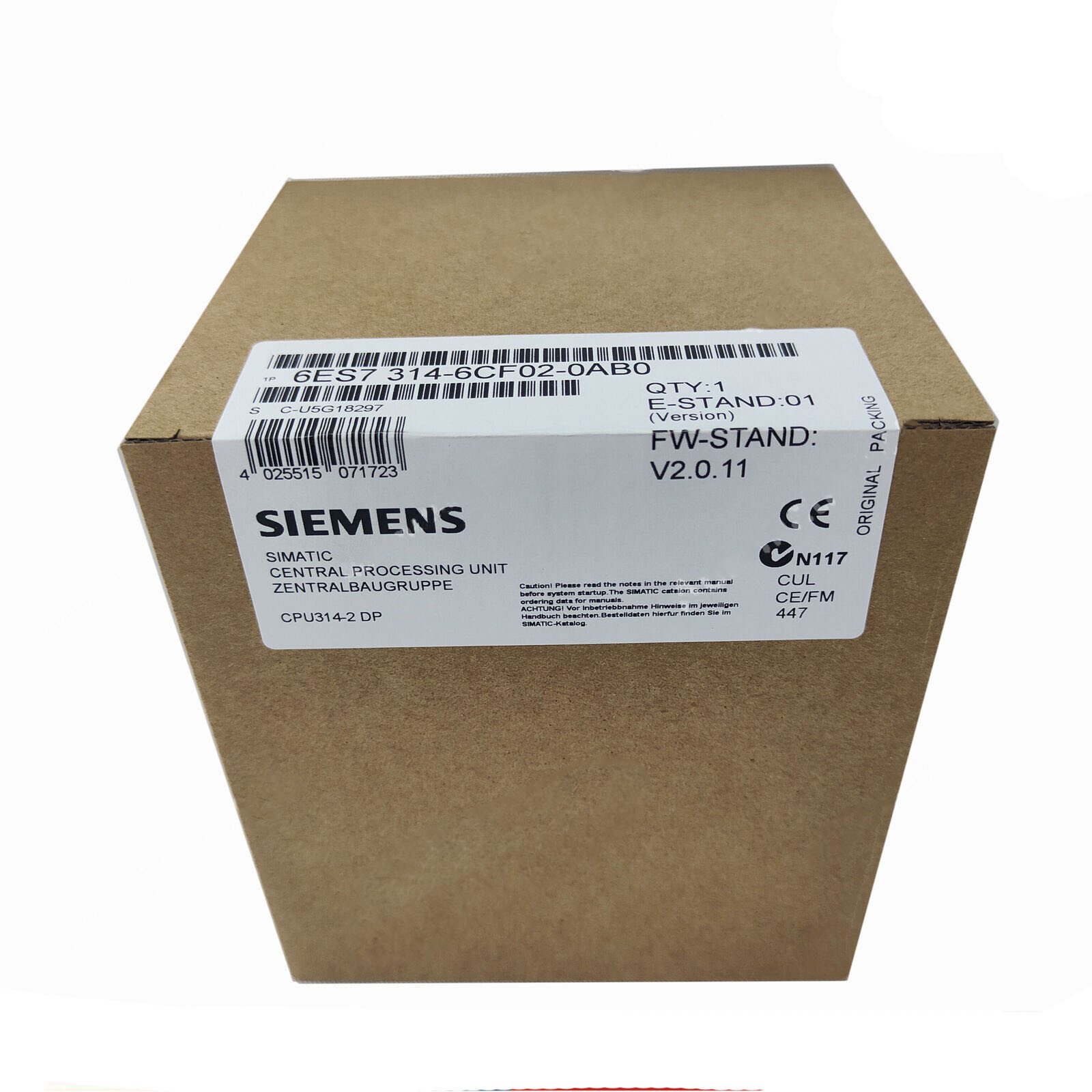 6ES7 314-6CF02-0AB0 SIEMENS S7-300 CPU 314C-2DP 6ES7314-6CF02-0AB0 6CFO2-OABO