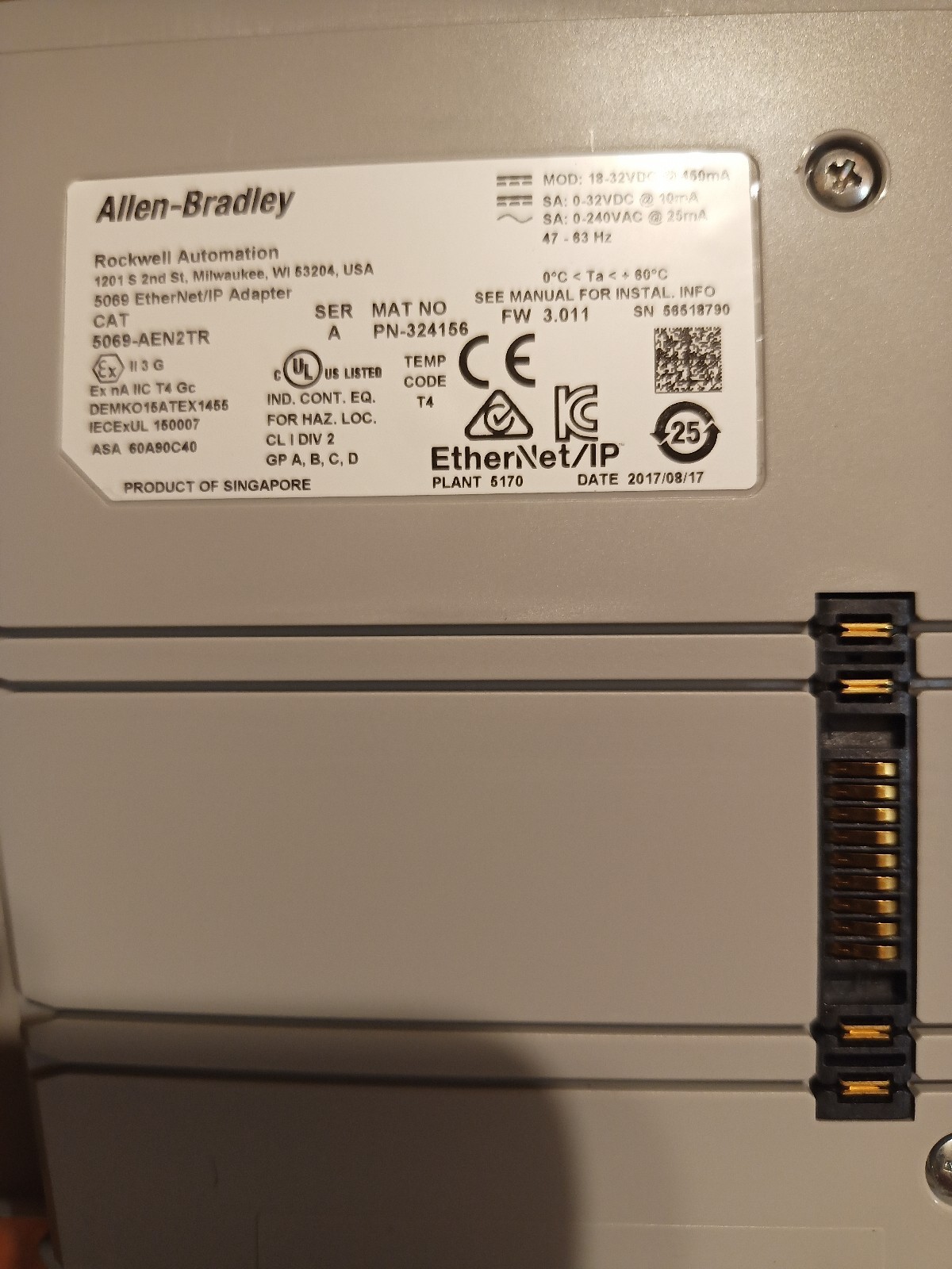 Allen Bradley 5069-AEN2TR Compact I/O Logix 5000 EtherNet/IP Adapter Module
