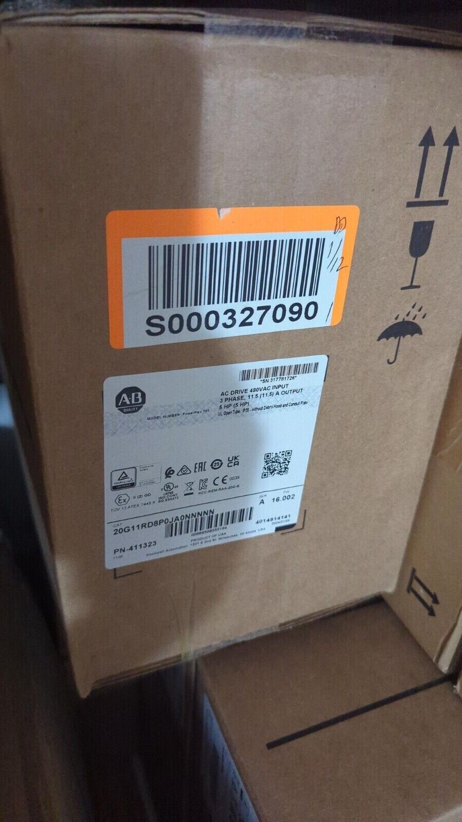 AB 20G11RD8P0JA0NNNNN 5HP Powerflex 755 Drive Genuine PLC 1PC US