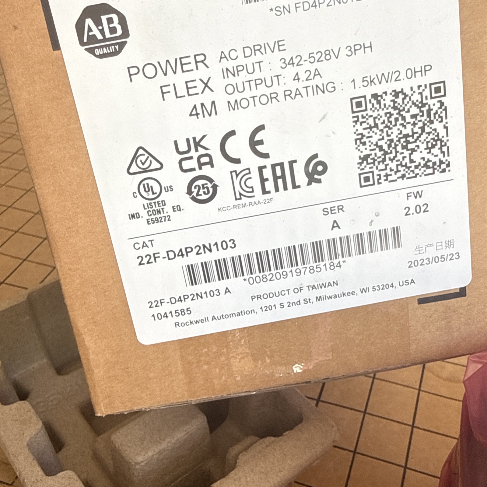 US STOCK NEW Sealed BAG 22F-D4P2N103 PowerFlex 4M 1.5 kW 2 HP