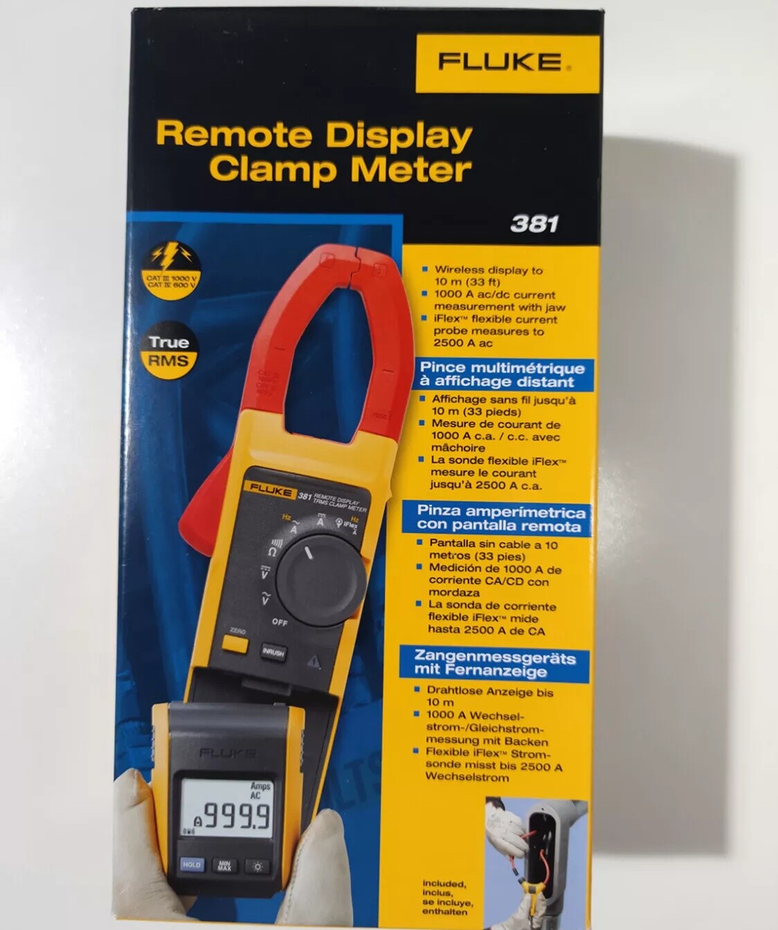 Fluke 381 Remote Display True-RMS AC/DC Fixture Meter with iFlex