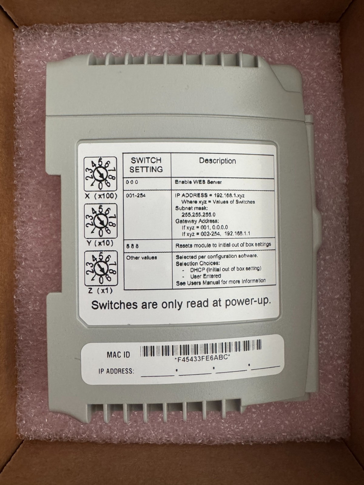 ALLEN BRADLEY 1769-AENTR Series A