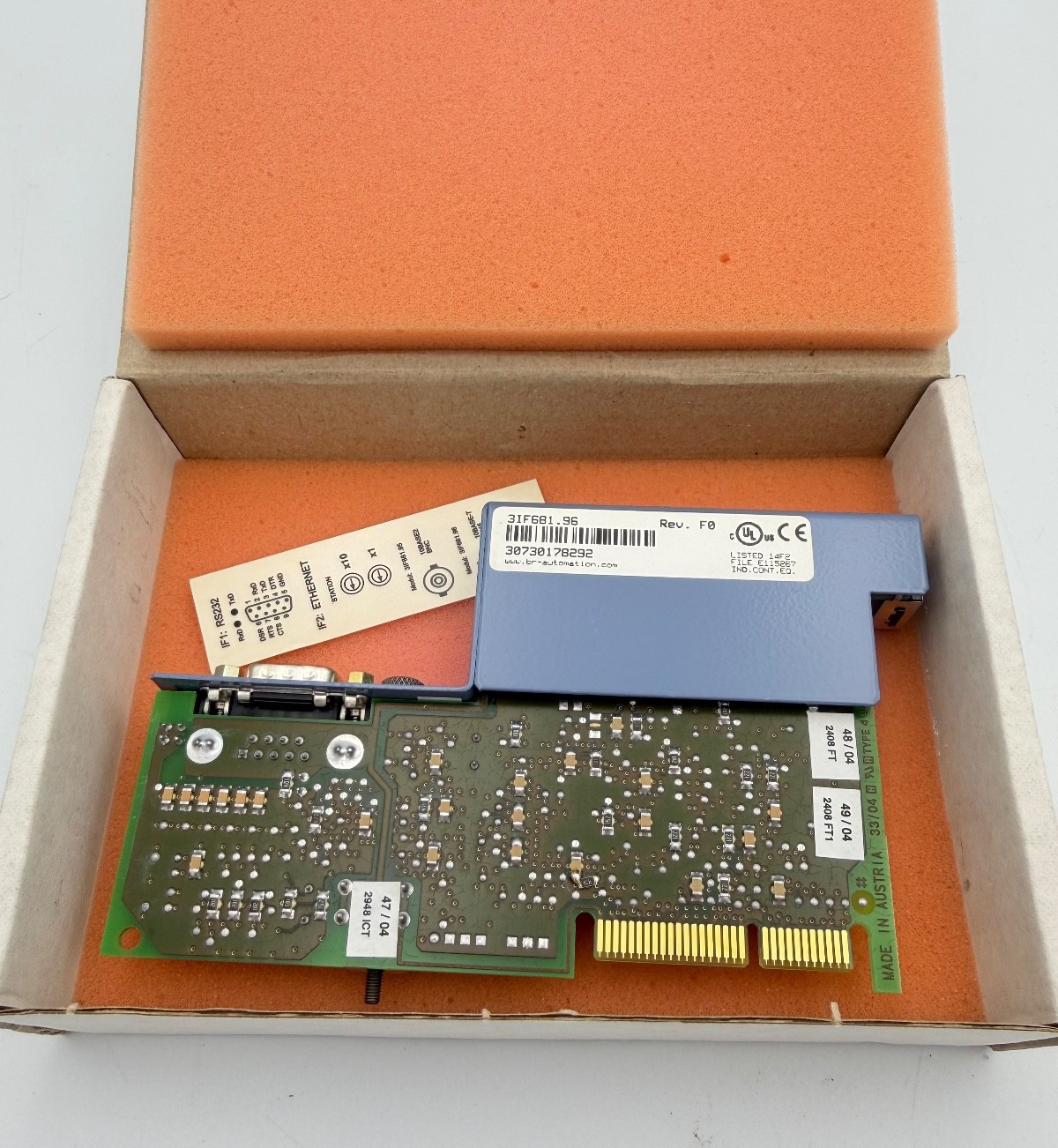 B&R 3IF681.96 REV.F0 Interface Module RS232 Ethernet RJ45 -Free 2nd Day Air