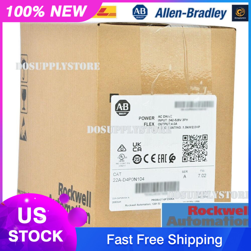 New Allen Bradley 22A-D4P0N104 AB 22AD4P0N104 PowerFlex 4 1.5 kW 2 HP AC Drive