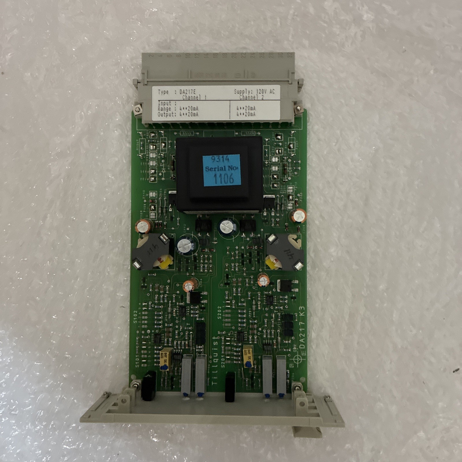 ABB Tilquist DA217E 266900-2 Dual 4-20mA Isolated Signal Amplifier 120VAC