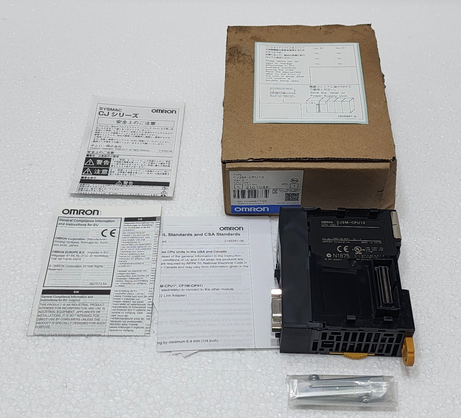 Omron CJ2M-CPU13 PLC CPU Unit Ver. 1.0