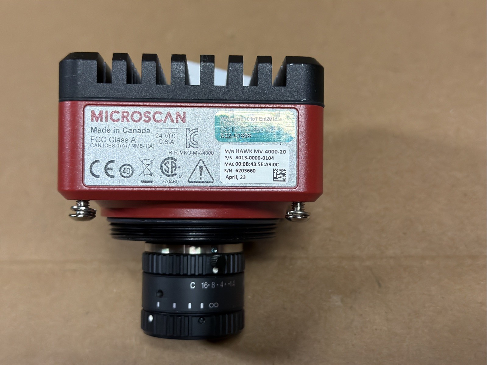 Microscan 8012-0000-0103 Machine Vision Camera HAWK MV-4000-20 FAST SHIPPING