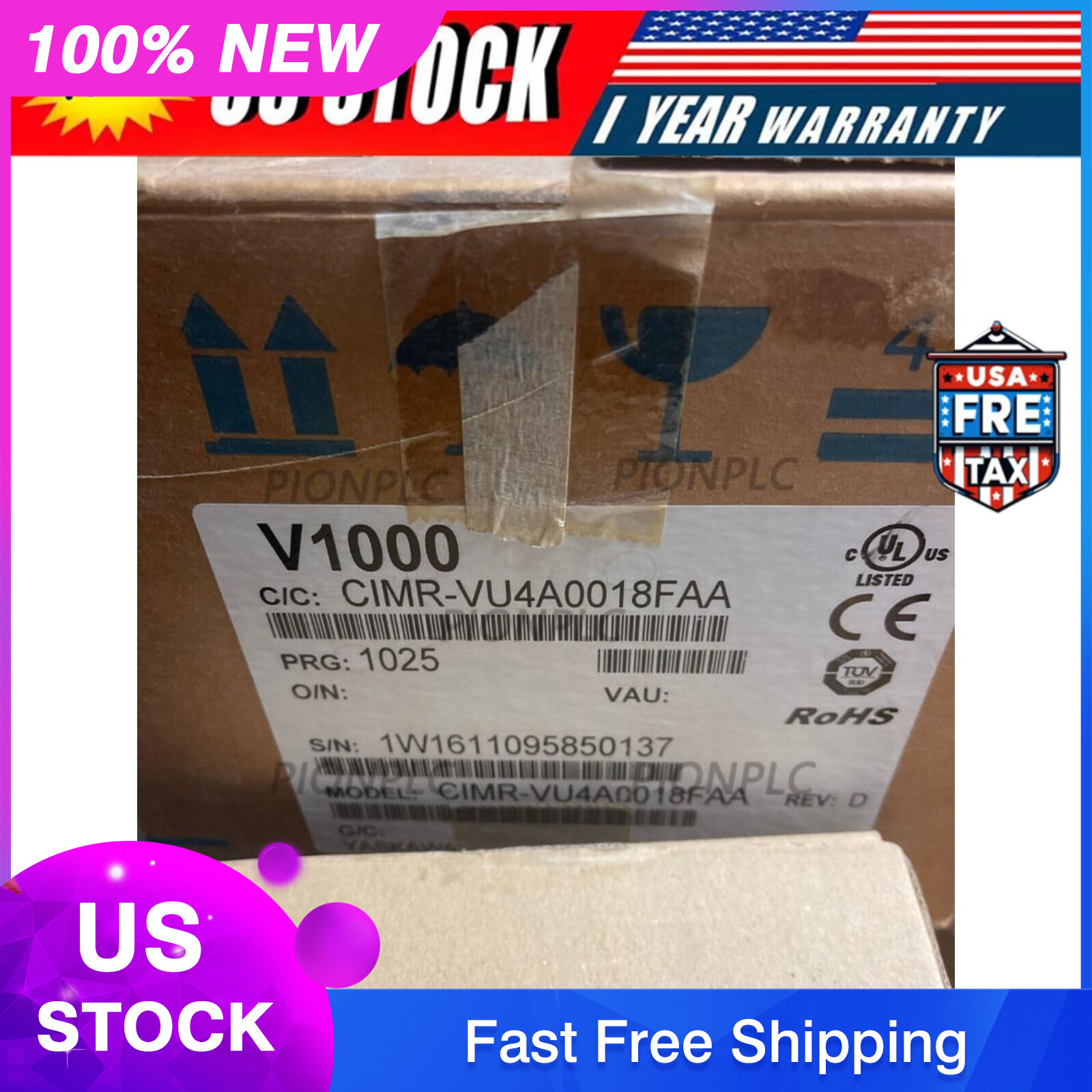 US FREE TAX Yaskawa CIMR-VU4A0018FAA Inverter CIMRVU4A0018FAA 1PC