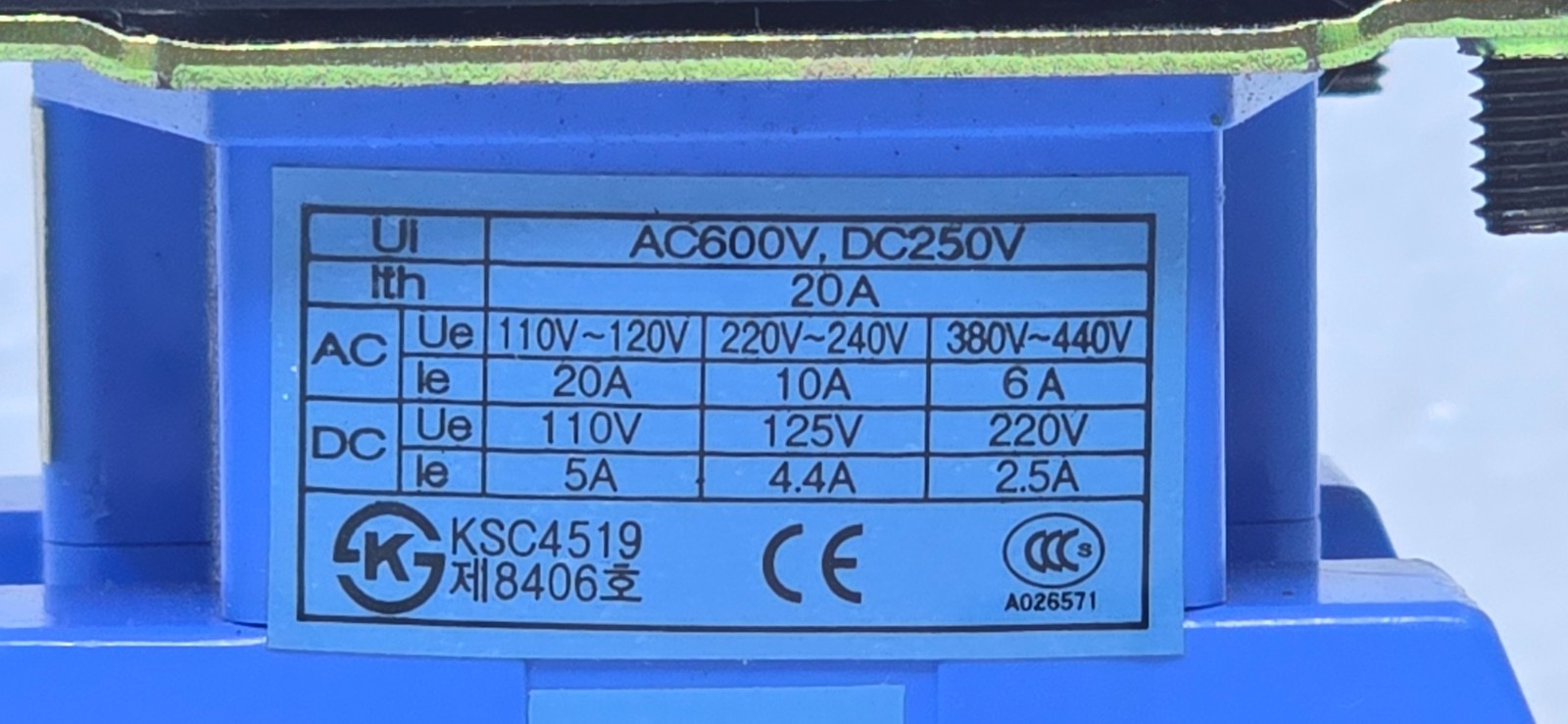 Yongsung KSC 4519 rotary/cam switch AC 600v, DC250v