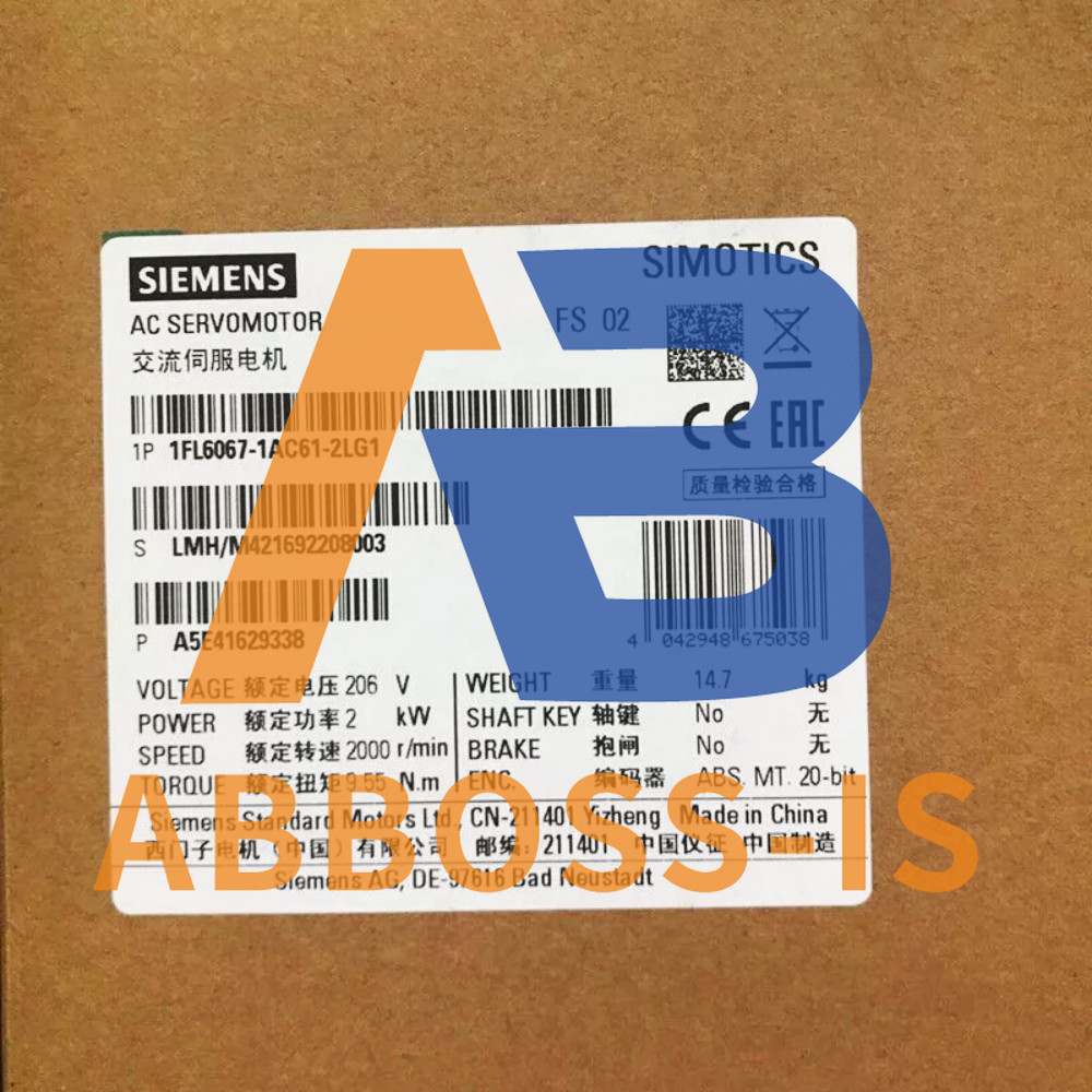 1x 1FL6 067-1AC61-2LG1 New Siemens SIMOTICS Working Voltage 1FL6067-1AC61-2LG1-