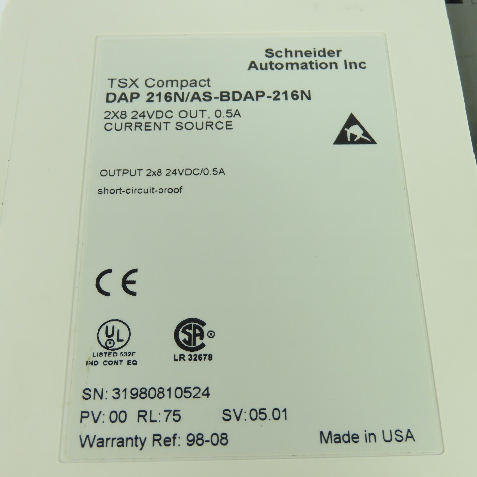 Schneider PLC Module Rack (3) DAP-216N/AS-BDAP-216N (3)DEP-216/AS-BDEP-216
