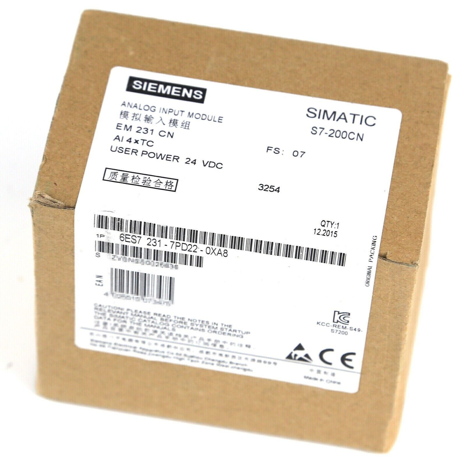 6ES7 231-7PD22-0XA8 NEW SIEMENS 6ES7231-7PD22-0XA8 S7-200 Analog Input Module