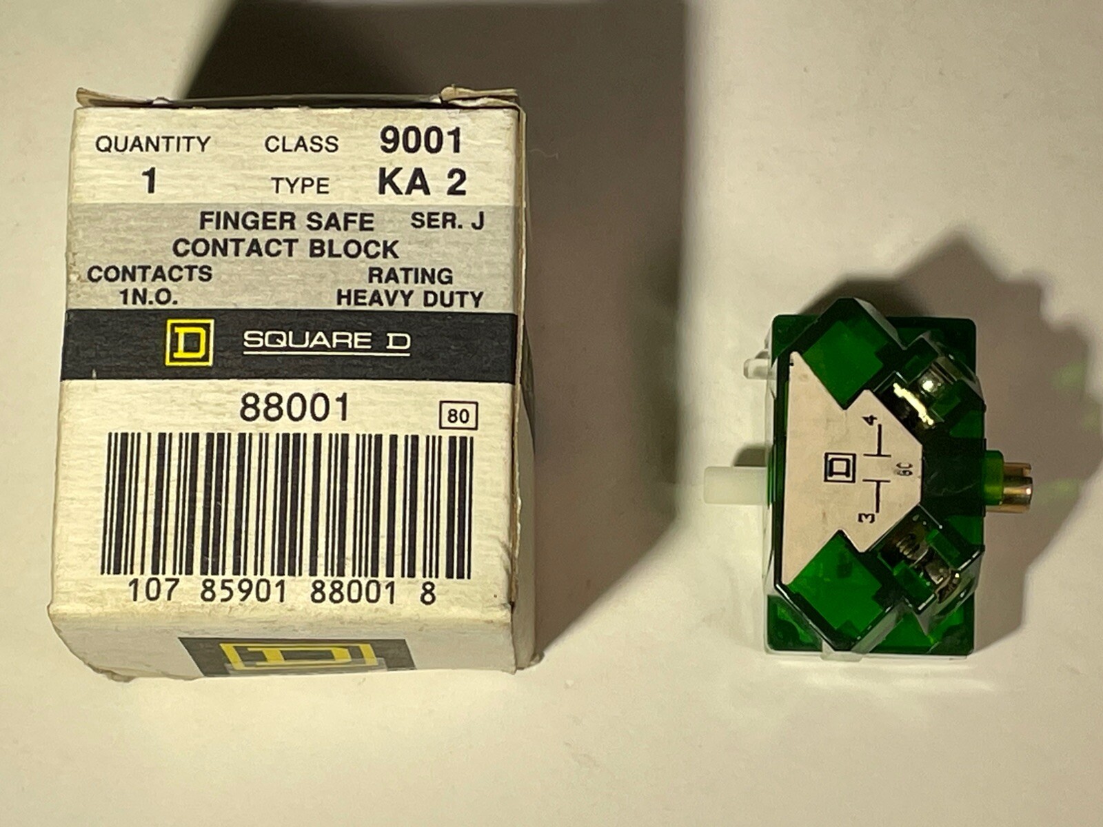 Square D 9001-KA2 Heavy Duty Finger Safe Contact Block Series J 88001 AS IS