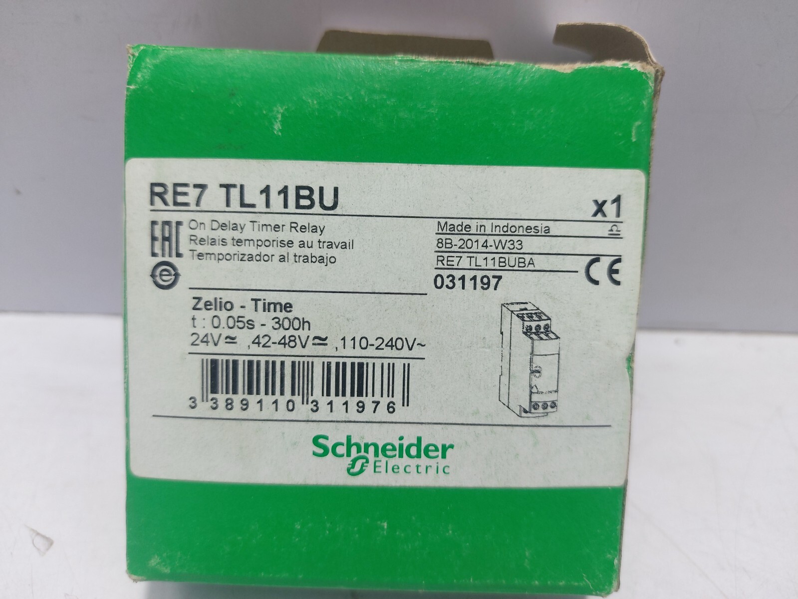 Schneider RE7TL11BU On Delay Timer Relay RE7 TL11BU