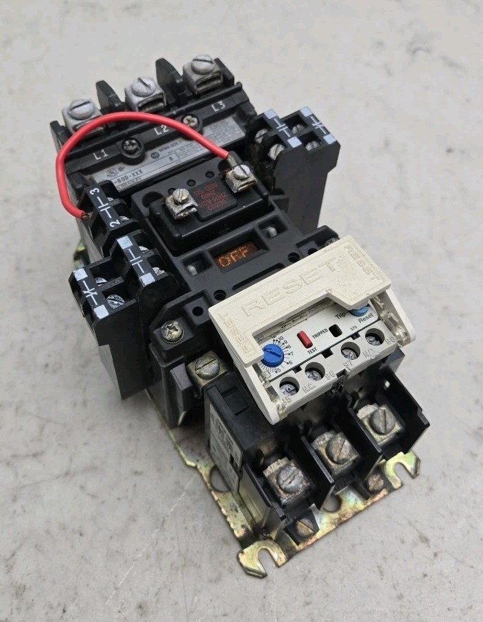 Allen Bradley 509-B0D-XXX Motor Starter 595-AB Contacts 592-A2FA Overload Relay