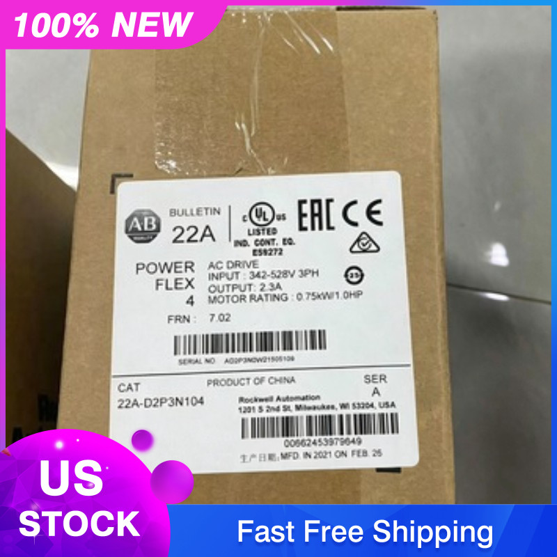 1PCS NEW Unopened Allen-bradley 22A-D2P3N104 Powerflex 4 AC Drive Fast ship