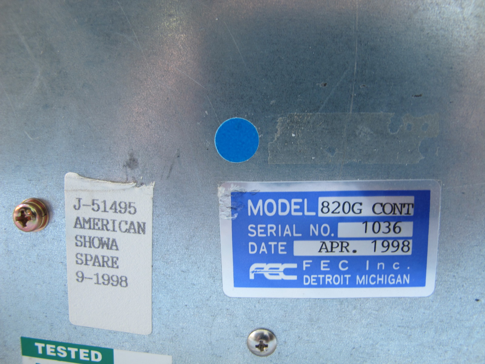FEC 820G USPP 820G CONTROLLER | FEC 820G CONT CONTROLLER