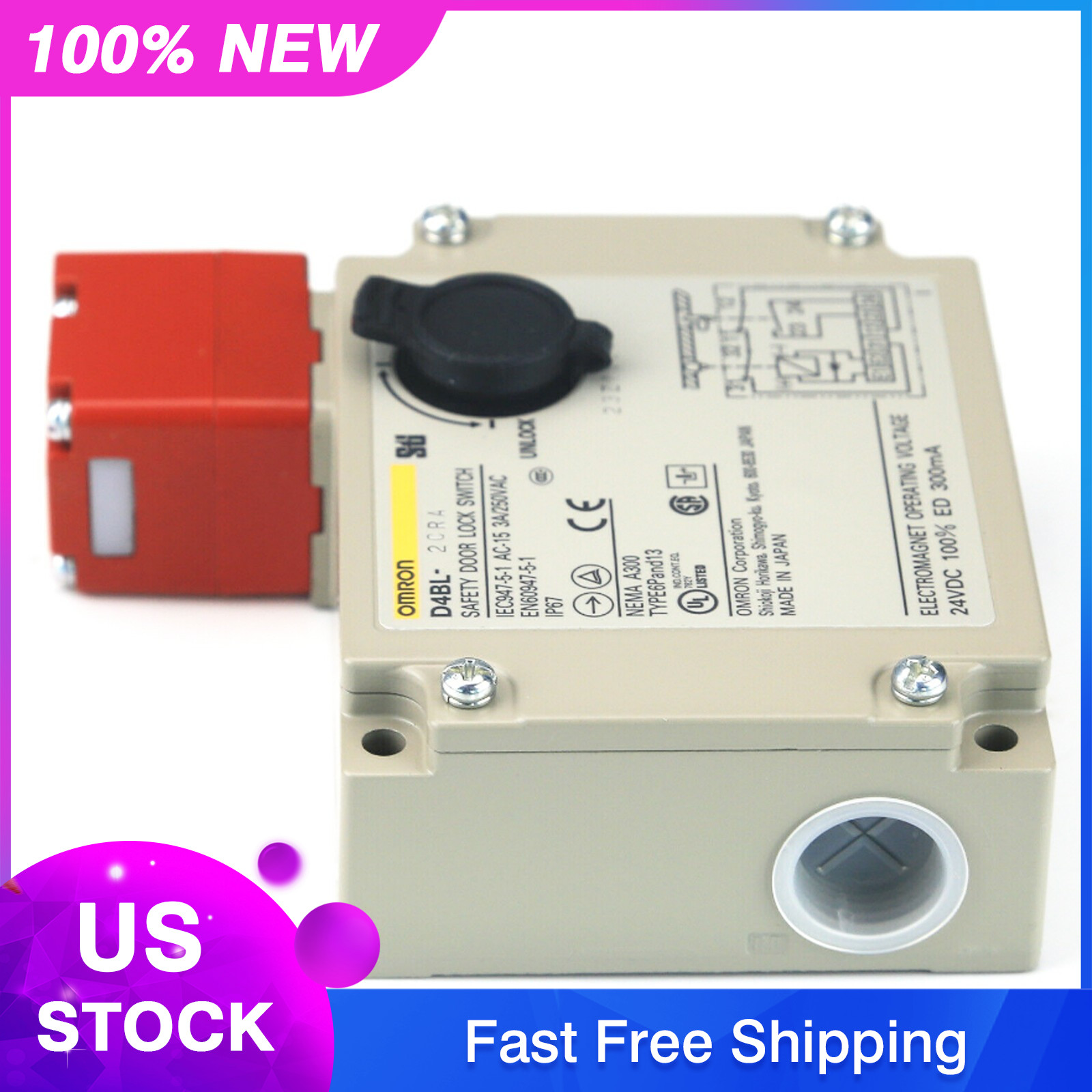 New In Box OMRON D4BL-2CRA Guard Lock Safety-door Switch