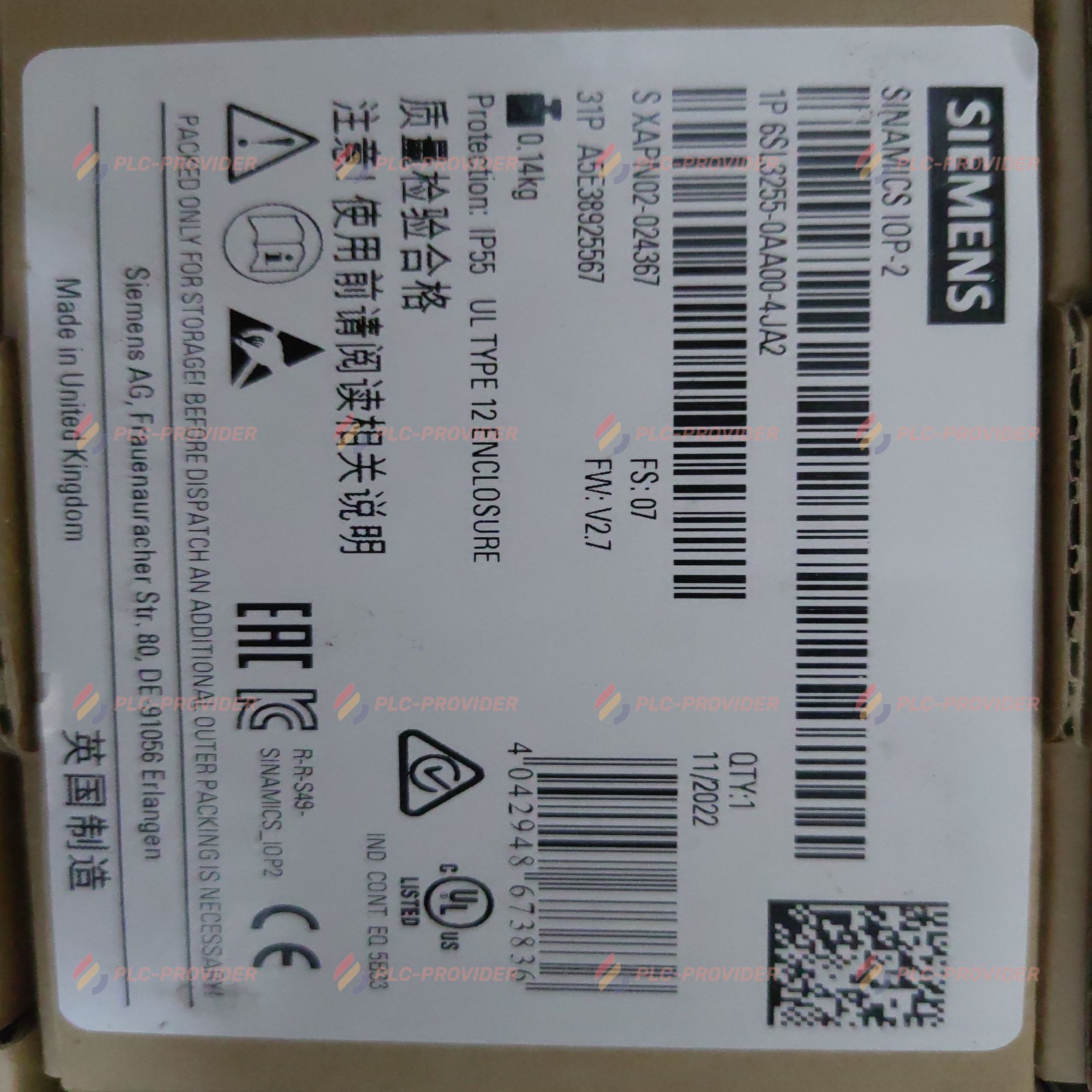 New 6SL3255-0AA00-4JA2 Siemens Fast Ship with 1Y Warranty