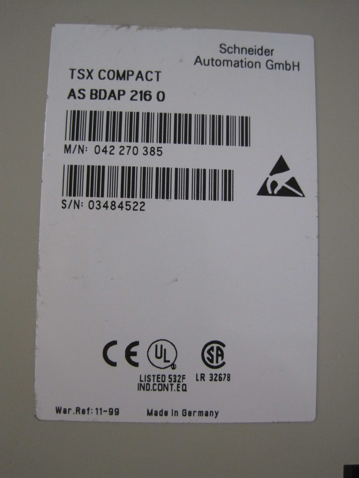 AEG Modicon SPS A120 DAP216 DAP 216 ASBDAP216 Digitale Ausgabe Ausgang Baugruppe