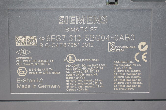 SIEMENS 6ES7 313-5BG04-0AB0 COMPACT CPU / SIEMENS 6ES7313-5BG04-0AB0